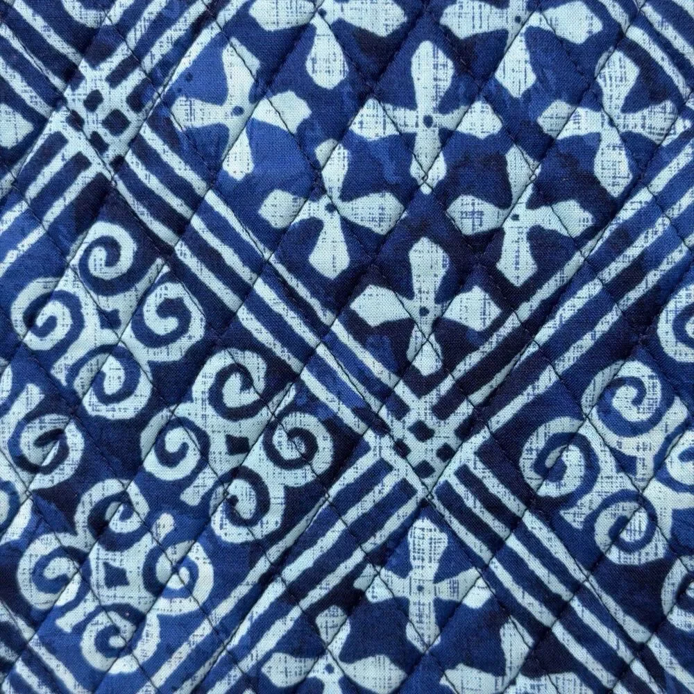 Vera Bradley Cuban Tiles Laptop Sleeve Case Quilted Zip Padded Blue